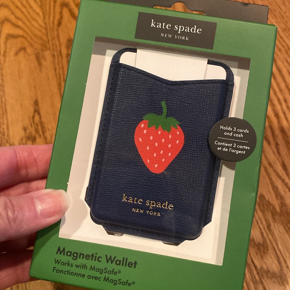 Kate Spade X Target Magnetic Navy Phone Card Holder with Strawberry Design
